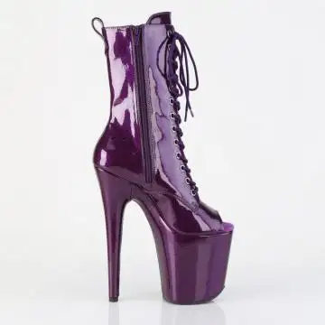Fialové kotníčkové taneční kozačky Pleaser FLAM1041GP/PPG/M | FLAMINGO-1041GP Pleaser - z vnějšku