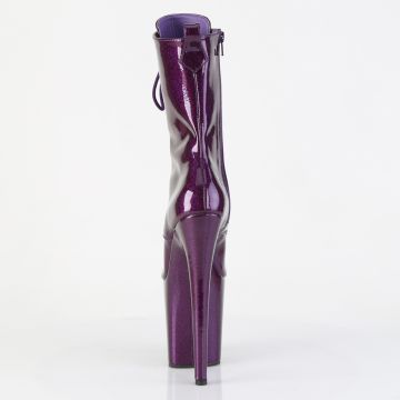 Fialové kotníčkové taneční kozačky Pleaser FLAM1041GP/PPG/M | FLAMINGO-1041GP - zezadu