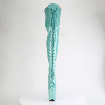 Azurové erotické kozačky FLAM3020GP/AQG/M | FLAMINGO-3020GP Pleaser - zepředu