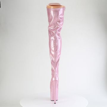 Růžové erotické kozačky FLAM3020GP/BPG/M | FLAMINGO-3020GP Pleaser - zezadu