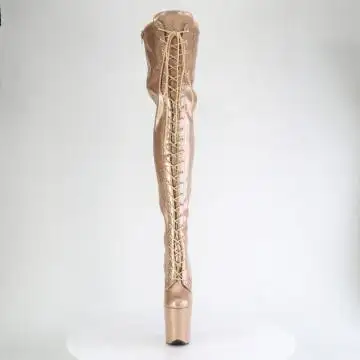 Zlaté erotické kozačky FLAM3020GP/GG/M | FLAMINGO-3020GP Pleaser - zepředu
