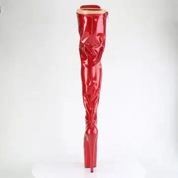 Červené erotické kozačky FLAM3020GP/RG/M | FLAMINGO-3020GP Pleaser - zezadu