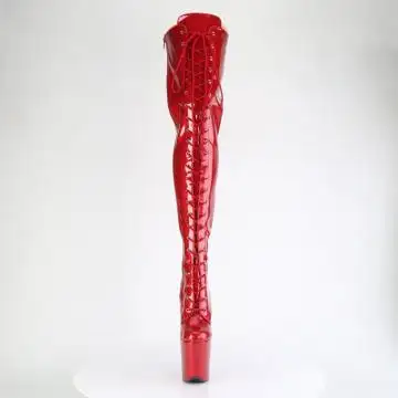 Červené erotické kozačky FLAM3020GP/RG/M | FLAMINGO-3020GP Pleaser - zepředu