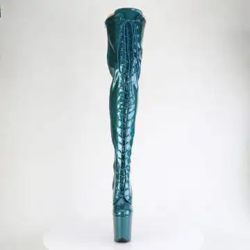 Modré erotické kozačky FLAM3020GP/TLG/M | FLAMINGO-3020GP Pleaser - zepředu