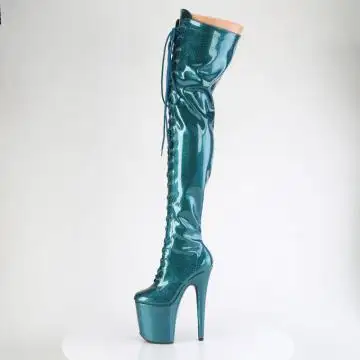 Modré erotické kozačky FLAM3020GP/TLG/M | FLAMINGO-3020GP Pleaser - z vnitřku