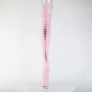 Růžové erotické kozačky FLAM3850/BP/M | FLAMINGO-3850 Pleaser - zezadu