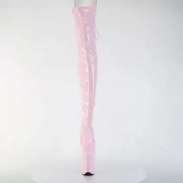 Růžové erotické kozačky FLAM3850/BP/M | FLAMINGO-3850 Pleaser - zepředu