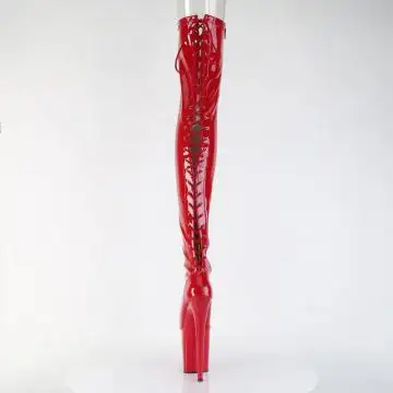 Červené erotické kozačky FLAM3850/R/M | FLAMINGO-3850 Pleaser - zezadu