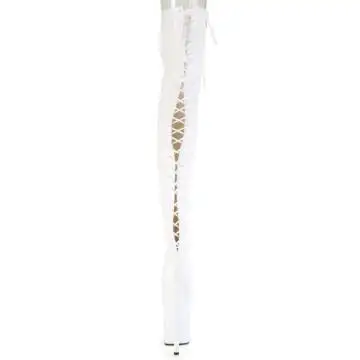 Bílé erotické kozačky FLAM3850/W/M | FLAMINGO-3850 Pleaser - zezadu