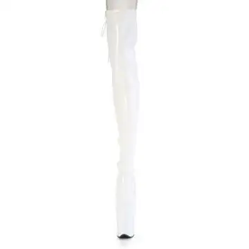 Bílé erotické kozačky FLAM3850/W/M | FLAMINGO-3850 Pleaser - zepředu