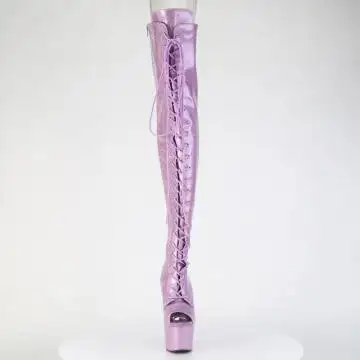 Levandulové erotické kozačky ADO3021GP/LLG/M | ADORE-3021GP Pleaser - zepředu