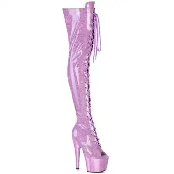 Levandulové erotické kozačky ADO3021GP/LLG/M | ADORE-3021GP Pleaser