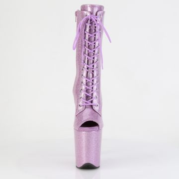 Lila kotníčkové taneční kozačky Pleaser FLAM1041GP/LLG/M | FLAMINGO-1041GP - zepředu