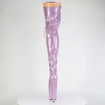 Fialové erotické kozačky FLAM3020GP/LLG/M | FLAMINGO-3020GP Pleaser - zezadu