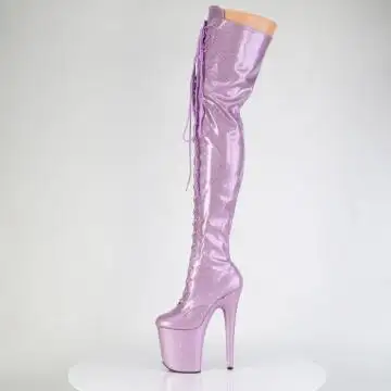 Fialové erotické kozačky FLAM3020GP/LLG/M | FLAMINGO-3020GP Pleaser - z vnitřku