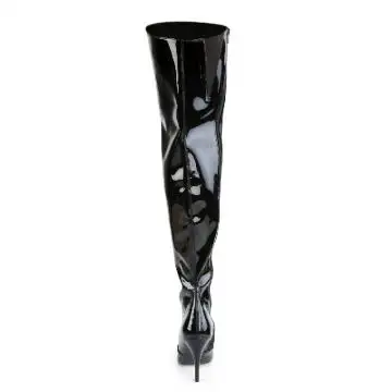 Černé vysoké stehenní kozačky VAN3010/B | VANITY-3010 Pleaser - zezadu