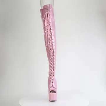 Růžové erotické kozačky ADO3021GP/BPG/M | ADORE-3021GP Pleaser - zepředu