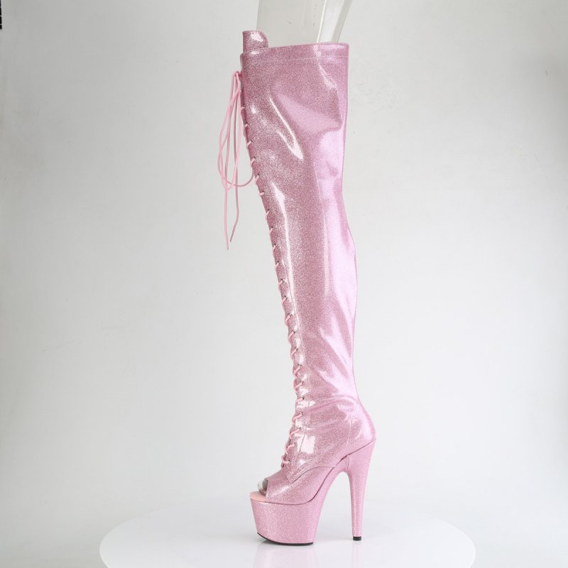 Růžové erotické kozačky ADO3021GP/BPG/M | ADORE-3021GP Pleaser - z vnitřku