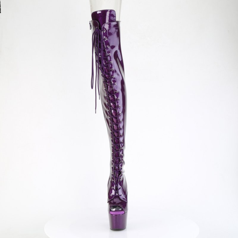 Fialové sexy kozačky ADO3021GP/PPG/M | ADORE-3021GP Pleaser - zepředu