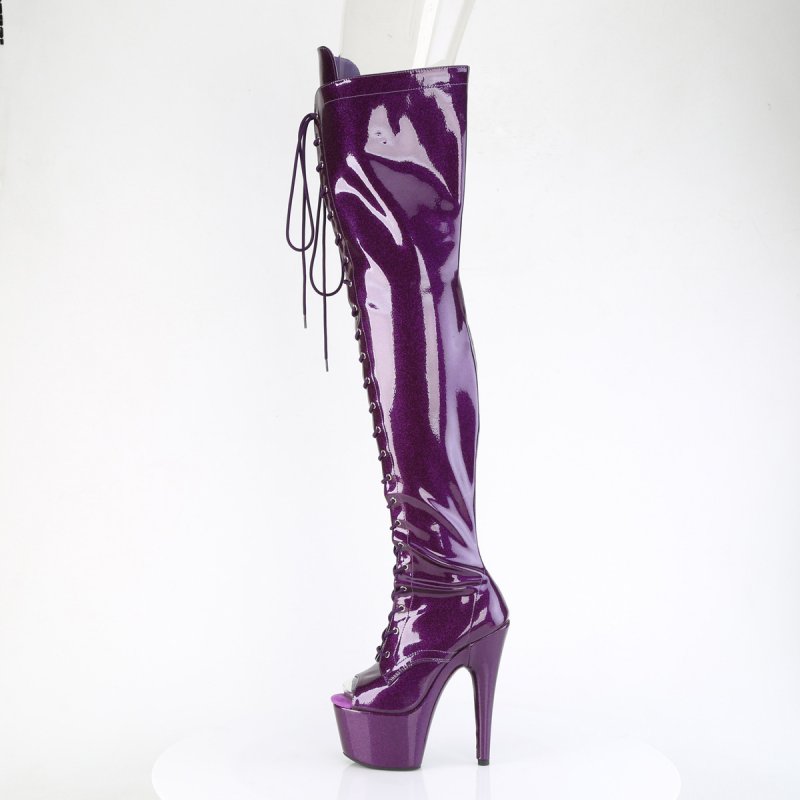 Fialové sexy kozačky ADO3021GP/PPG/M | ADORE-3021GP Pleaser - z vnitřku