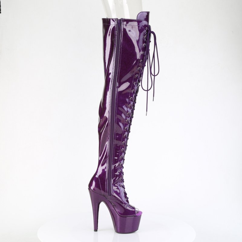 Fialové sexy kozačky ADO3021GP/PPG/M | ADORE-3021GP Pleaser - z vnějšku