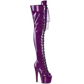 ADORE-3021GP | Fialové sexy kozačky ADO3021GP/PPG/M Pleaser