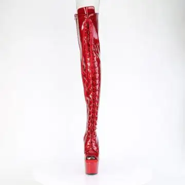 Červené sexy kozačky ADO3021GP/RG/M | ADORE-3021GP Pleaser - zepředu
