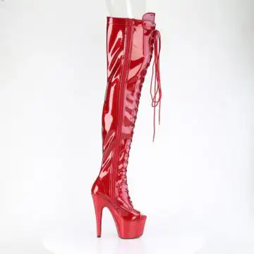 Červené sexy kozačky ADO3021GP/RG/M | ADORE-3021GP Pleaser - z vnějšku