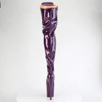 Purpurové erotické kozačky FLAM3020GP/PPG/M | FLAMINGO-3020GP Pleaser - zezadu