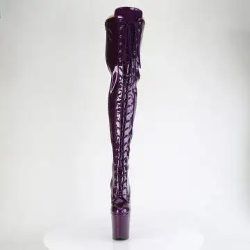 Purpurové erotické kozačky FLAM3020GP/PPG/M | FLAMINGO-3020GP Pleaser - zepředu