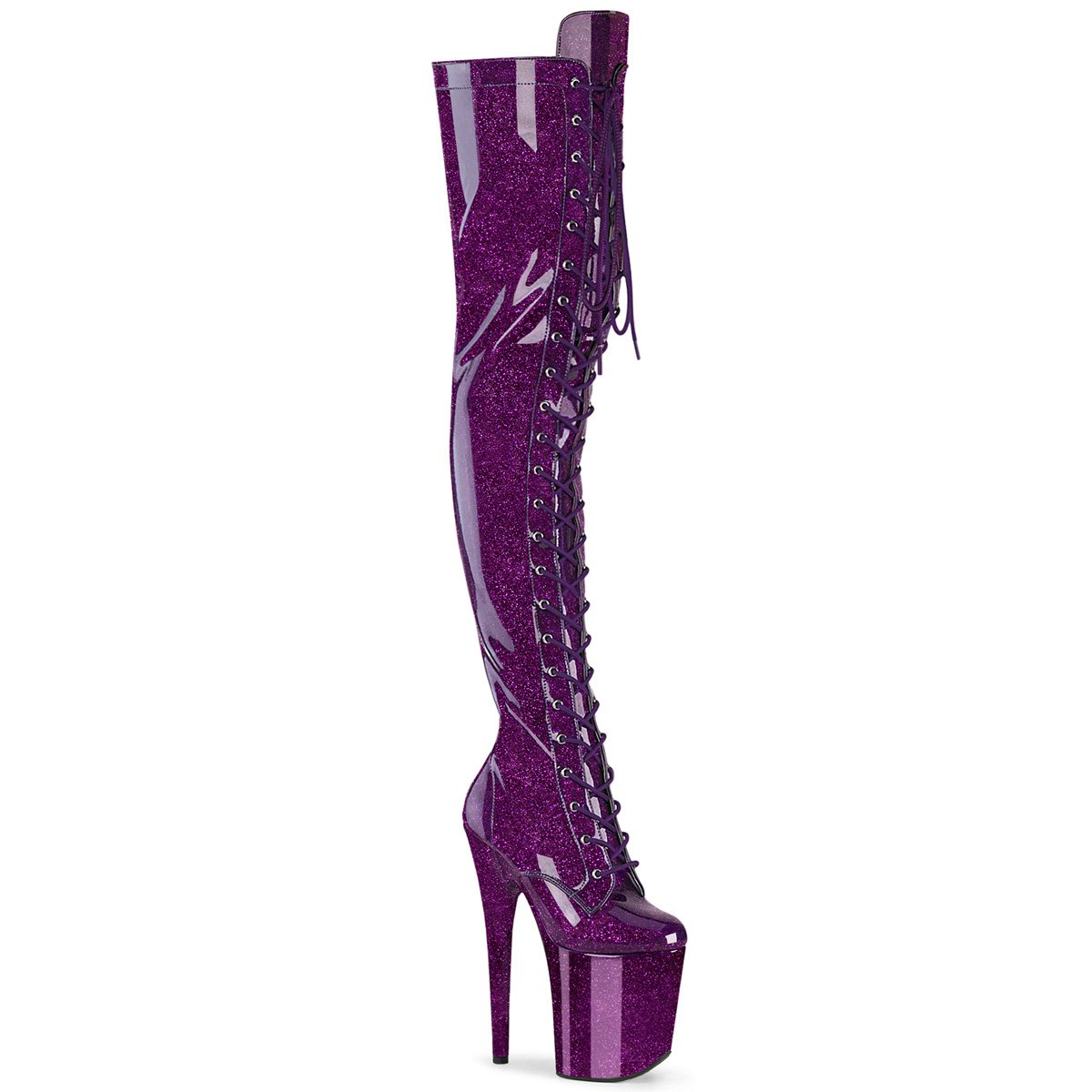 Purpurové erotické kozačky FLAM3020GP/PPG/M | FLAMINGO-3020GP Pleaser