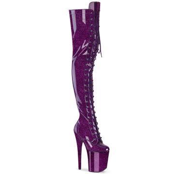 Purpurové erotické kozačky FLAM3020GP/PPG/M Pleaser