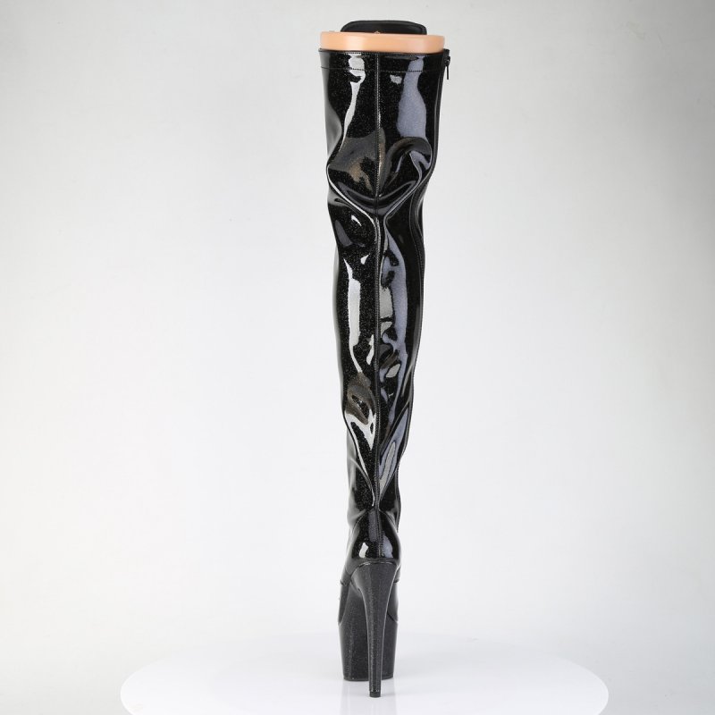 Černé sexy kozačky ADO3020GP/BG/M | ADORE-3020GP Pleaser - zezadu