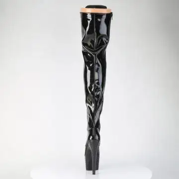 Černé sexy kozačky ADO3020GP/BG/M | ADORE-3020GP Pleaser - zezadu