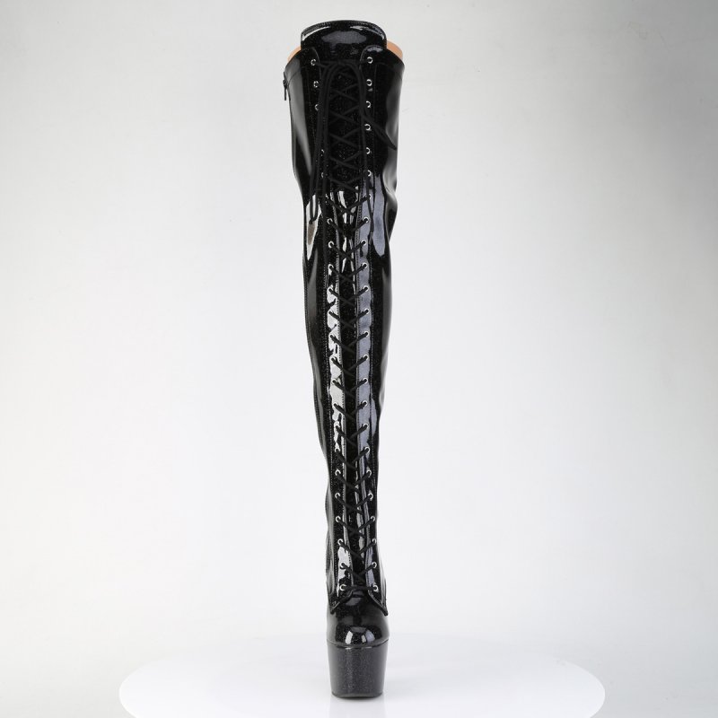 Černé sexy kozačky ADO3020GP/BG/M | ADORE-3020GP Pleaser - zepředu