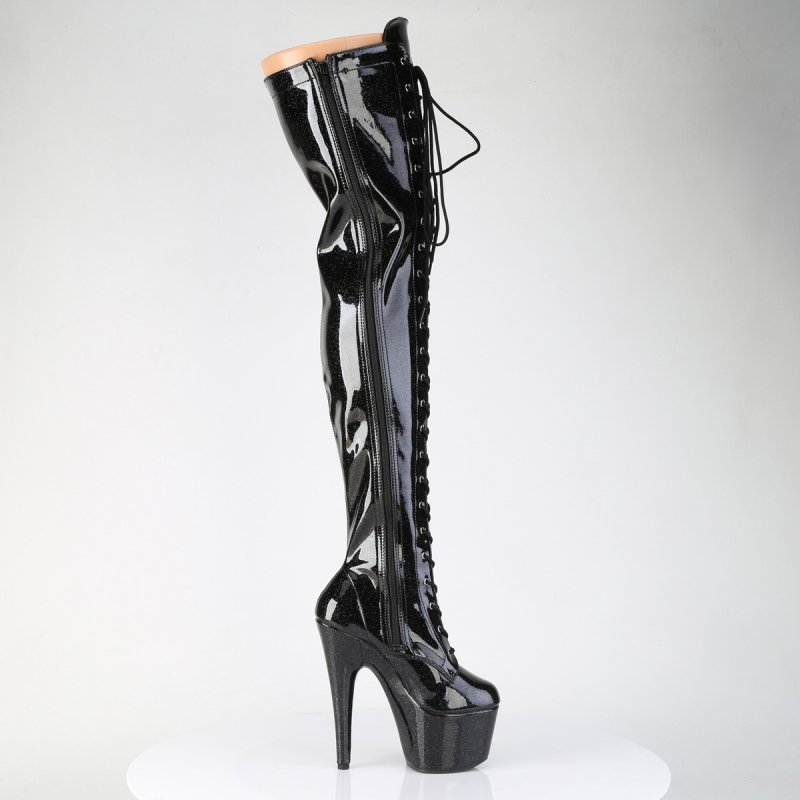 Černé sexy kozačky ADO3020GP/BG/M | ADORE-3020GP Pleaser - z vnějšku
