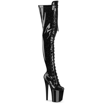 FLAMINGO-3020GP | Černé erotické kozačky FLAM3020GP/BG/M Pleaser