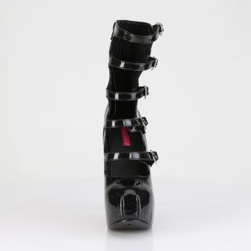 Černé kotníkové boty s pásky TEE23/B | TEEZE-23 Bordello - zepředu