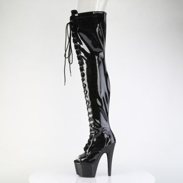 Černé sexy kozačky ADO3021GP/BG/M | ADORE-3021GP Pleaser - z vnitřku Černé sexy kozačky ADO3021GP/BG/M | ADORE-3021GP Pleaser - z vnitřku