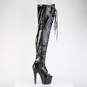 Černé sexy kozačky ADO3021GP/BG/M | ADORE-3021GP Pleaser - z vnějšku Černé sexy kozačky ADO3021GP/BG/M | ADORE-3021GP Pleaser - z vnějšku