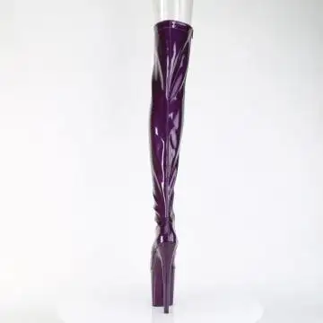 Fialové kozačky na stehna Pleaser FLAM3021GP/PPG/M | FLAMINGO-3021GP Pleaser - zezadu