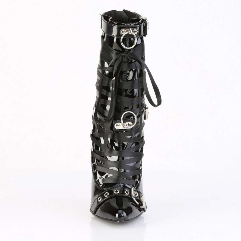 Extravagantní erotické boty na kovové jehle DAG1032/B | DAGGER-1032 Devious - zepředu