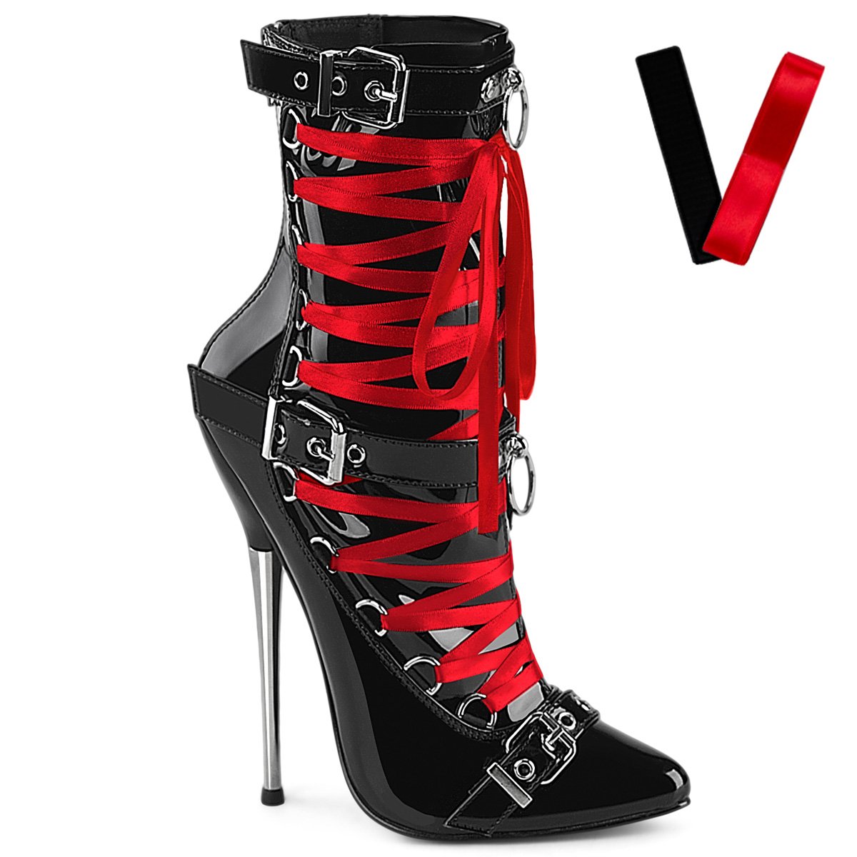 Extravagantní erotické boty na kovové jehle DAG1032/B | DAGGER-1032 Devious