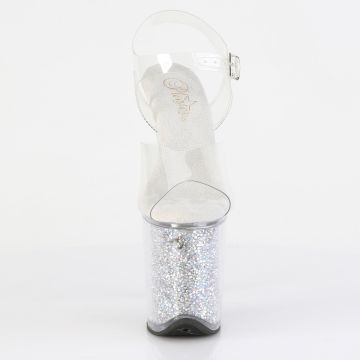 Sandály se stříbrnou výplní platformy FLAM808RSI/C/C-SRS | FLAMINGO-808RSI Pleaser - zepředu