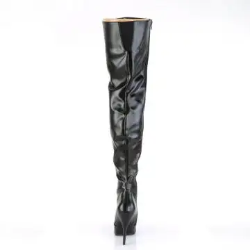 Černé matné erotické kozačky SED3010/B/PU | SEDUCE-3010 Pleaser - zezadu
