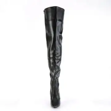 Černé matné erotické kozačky SED3010/B/PU | SEDUCE-3010 Pleaser - zepředu