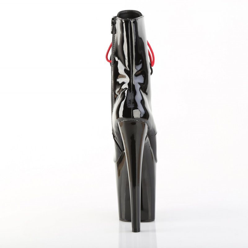 Černé taneční kotníčkové kozačky Pleaser XTM1020-1/B/M | XTREME-1020-1 Pleaser - zezadu