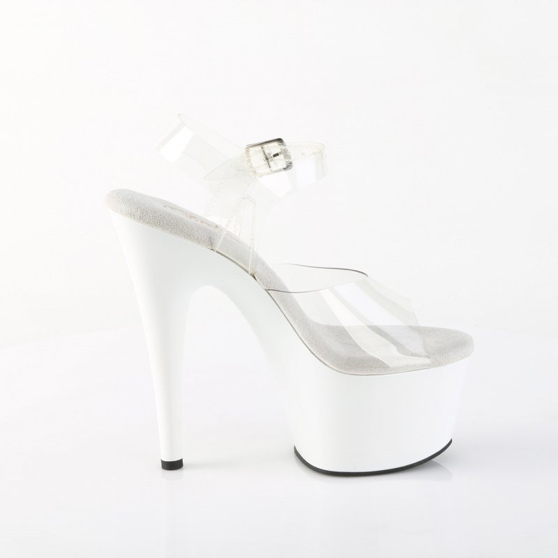 ADO708/C/W bílé taneční sandály | ADORE-708 Pleaser - z vnějšku