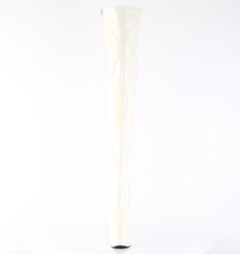 Bílé erotické kozačky ADO3000/OW/M | ADORE-3000 Pleaser - zepředu