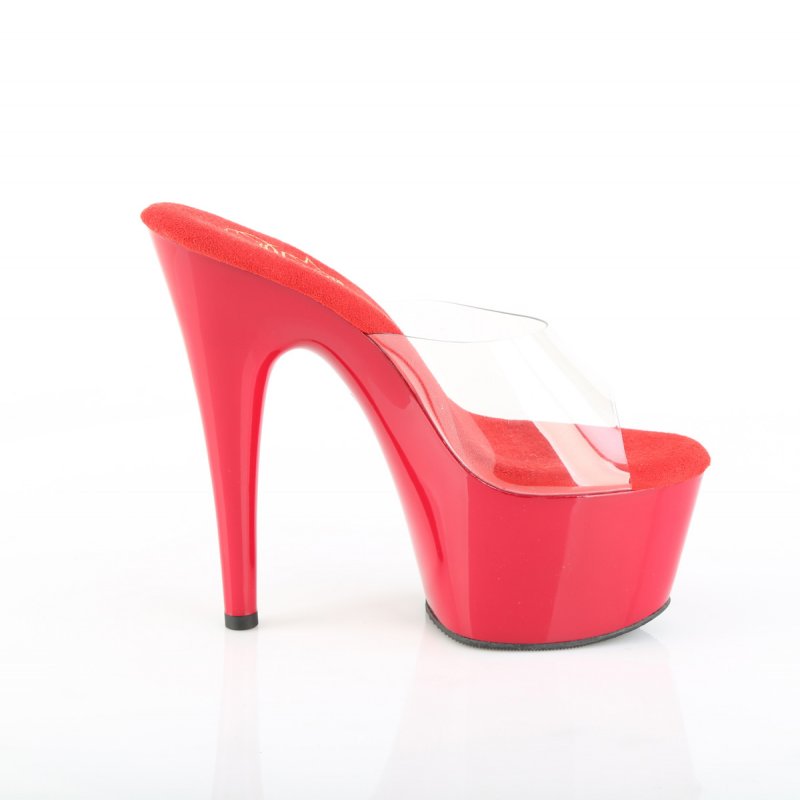 Červené go-go pantofle ADO701/C/R | ADORE-701 Pleaser - z vnějšku